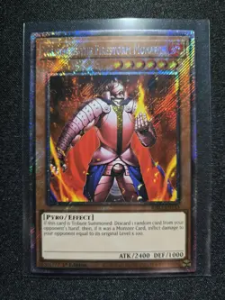 Yugioh Thestalos the Firestorm Monarch RA03-EN143 Platinum Secret Rare 1st Ed - Image 1