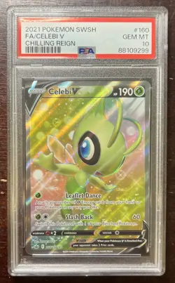Pokemon Celebi V (Full Art) 160/198 Swsh06: Chilling Reign Holo PSA 10 - Image 1