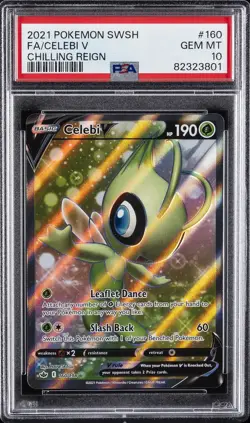 2021 POKEMON SWORD & SHIELD CHILLING REIGN #160 FULL ART/CELEBI V PSA 10 - Image 1