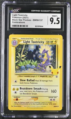 CGC 9.5 Light Toxtricity Swsh137 Celebrations Black Star Promos Pokemon Mint+ - Image 1