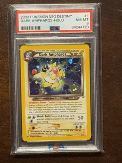 2002 Pokemon Neo Destiny Dark Ampharos Holo Rare PSA 8 NM/MINT - Image 1
