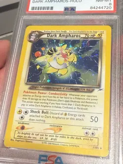2002 Pokemon Neo Destiny Dark Ampharos Holo Rare PSA 8 NM/MINT - Image 3