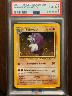 2001 Pokemon Neo Discovery Poliwrath Holo Rare PSA 8 NM/MINT SWIRL - Image 1