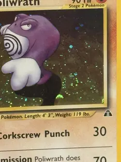 2001 Pokemon Neo Discovery Poliwrath Holo Rare PSA 8 NM/MINT SWIRL - Image 4