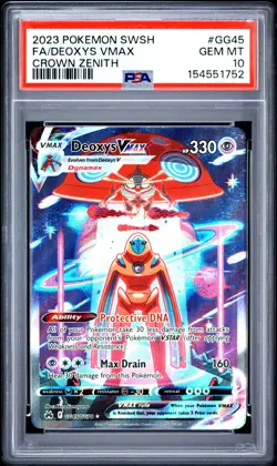 2023 POKEMON SWORD & SHIELD CROWN ZENITH #GG45 FULL ART/DEOXYS VMAX PSA 10 - Image 1