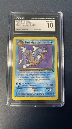 Pokemon TCG CGC 10 Dark Gyarados 25/82 Team Rocket Rare 1st Edition English 2000 - Image 1