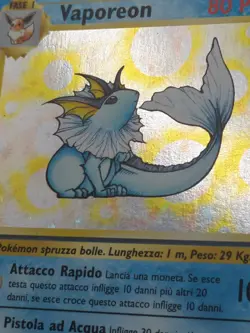 ITALIAN Vaporeon 12/64 Holo Unlimited Jungle Pokemon - Image 2