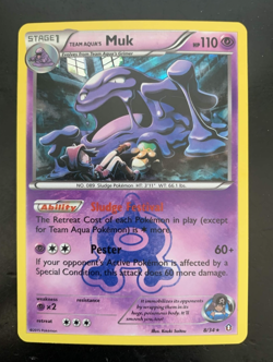 Pokemon Card • Team Aqua's Muk Double Crisis 8/34 Holo Rare - Image 1