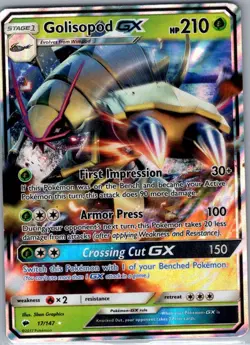 Golisopod GX 17/147 SM - Burning Shadows - Pokemon Card - NM - Image 1