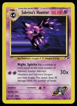 Pokemon Card - Sabrina's Haunter Gym Heroes 58/132 Uncommon - Image 1