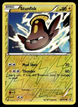 Stunfisk 42/101 Pokemon Card Noble Victories Common 90 HP Rev Holo NM SN - Image 1