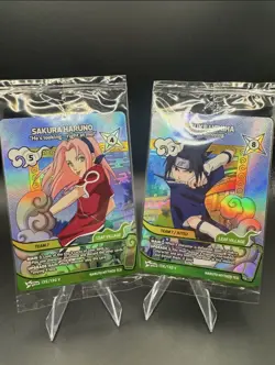 Naurto Mythos TCG Sasuke 136/130 & Sakura 135/130 Promo Tournament Cards SEALED - Image 1