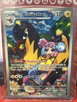 Pokemon TCG Iono's Kilowattrel Card Journey Together IR 163/159 - Image 1