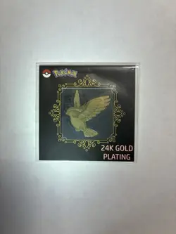 Pidgeotto 24K Gold-Plated Sticker Card Korean Striking Candy Pokemon - Image 1