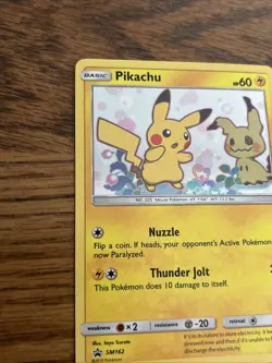Pikachu SM162 Sun & Moon Promo Holo Rare Pokemon Card - NM - Pikachu & Mimikyu - Image 2