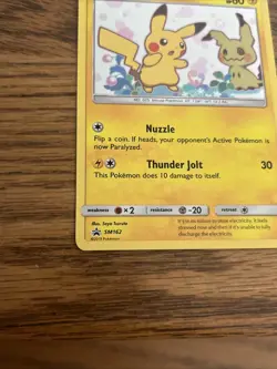 Pikachu SM162 Sun & Moon Promo Holo Rare Pokemon Card - NM - Pikachu & Mimikyu - Image 3