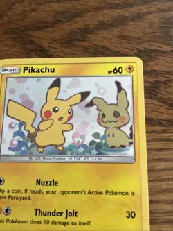 Pikachu SM162 Sun & Moon Promo Holo Rare Pokemon Card - NM - Pikachu & Mimikyu - Image 5