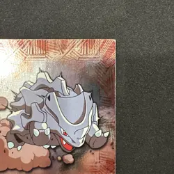 Topps Pokemon Card TV Series 2 Chrome Foil Blue Logo 1st Edition #111 Rhyhorn MP - Image 5