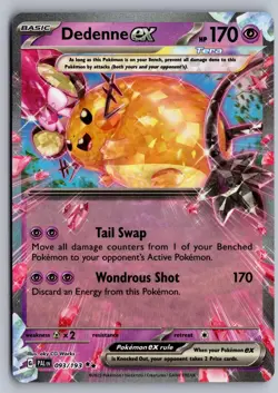 Dedenne ex 093/193 Double Rare Paldea Evolved Pokemon Lightly Played - Image 1