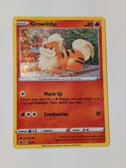 Growlithe Holo 4/15 McDonalds 2022 Match Battle Pokemon Card LP - Image 1