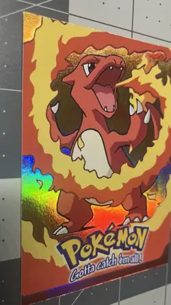 Rainbow Foil E5 Charmeleon 1999 Topps Pokemon First Movie First Print Blue Logo - Image 3