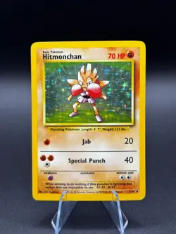 Hitmonchan 7/102 Holo Holo Rare Base Set Unlimited Pokemon Holo HP - Image 1