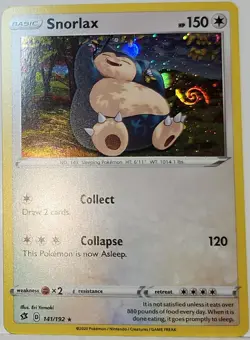 HD Swirl 🌀 Snorlax 141 Cosmos Holo Bleed Error Rare Pokemon TCG ✨ - Image 1