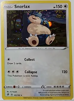 HD Swirl 🌀 Snorlax 141 Cosmos Holo Bleed Error Rare Pokemon TCG ✨ - Image 2