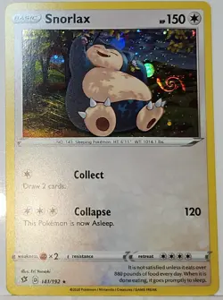 HD Swirl 🌀 Snorlax 141 Cosmos Holo Bleed Error Rare Pokemon TCG ✨ - Image 3