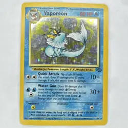 Pokemon TCG Vaporeon Jungle Holo Rare Unlimited 12/64 Stage 1 English 1999 - Image 1