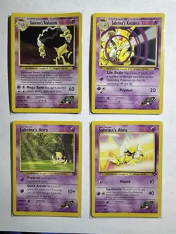 Pokemon TCG Gym Challenge Sabrina's Alakazam Holo, Kadabra, and Abra LP/NM - Image 1