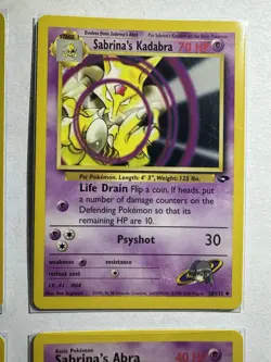 Pokemon TCG Gym Challenge Sabrina's Alakazam Holo, Kadabra, and Abra LP/NM - Image 4