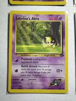 Pokemon TCG Gym Challenge Sabrina's Alakazam Holo, Kadabra, and Abra LP/NM - Image 5