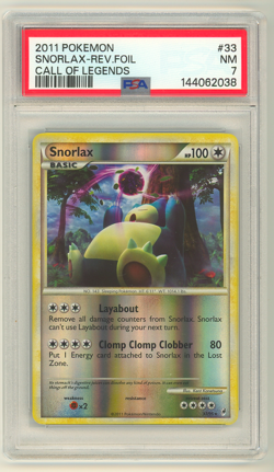 2011 Pokemon Call of Legends #33 Snorlax-Reverse Foil PSA 7 Freshly Graded - Image 1