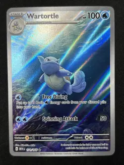 Pokemon TCG Wartortle Scarlet & Violet Holo Illustration Card 171/165 NM - Image 1