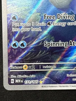 Pokemon TCG Wartortle Scarlet & Violet Holo Illustration Card 171/165 NM - Image 4