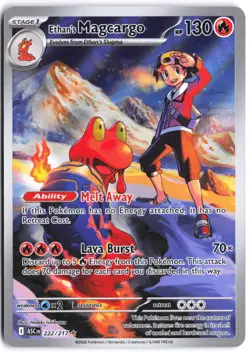 Ethan's Magcargo 222/217 Illustration Rare Ascended Heroes Pokemon NM - Image 1