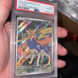 2025 POKEMON PFL EN-PHANTASMAL FLAMES ILLUSTRATION RARE #100 ZACIAN PSA 10 🔥 - Image 1