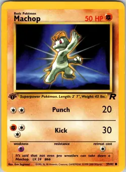 Machop 59/82 Team Rocket Pokemon LP 1st Edition - Image 1