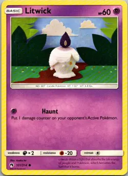 Litwick 101/214 Common Lost Thunder Pokemon Lightly Played - Image 1