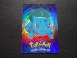 1999 Topps Pokemon the First Movie Rainbow Foil E1 #01 Bulbasaur Blue Logo - Image 1