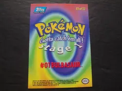 1999 Topps Pokemon the First Movie Rainbow Foil E1 #01 Bulbasaur Blue Logo - Image 2
