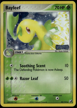 Bayleef Reverse Holo 35/115 ex Unseen Forces 2005 Pokemon Card LP - Image 1