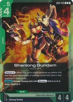 Shenlong Gundam (GD01-029%)Gundam Card Game . Newtype Rising Rare . GD01-029 - Image 1