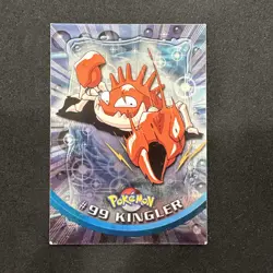 Topps Pokemon Card TV Series 2 Chrome Foil Blue Logo 1st Edition #99 Kingler LP - Image 1