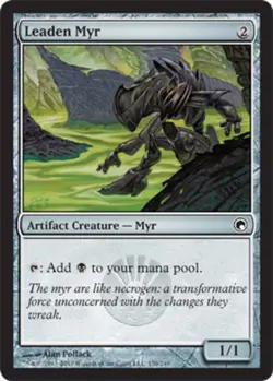 MTG Leaden Myr - Foil, Light Play, English Scars of Mirrodin - Image 1
