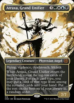 MTG Atraxa, Grand Unifier - Foil - Borderless Showcase, NM-Mint, English Phyrexi - Image 1
