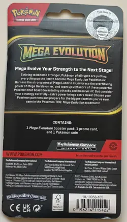 Pokemon Mega Evolution Booster Pack –Sealed Blister, Drifblim Promo Card & Coin - Image 2