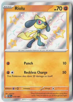 Riolu SV: Paldean Fates 173/091 Pokemon Card Holo NM - Image 1