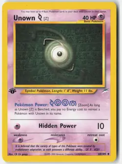 Unown [Z] Neo Destiny 060/105 Pokemon Card Unlimited - Image 1